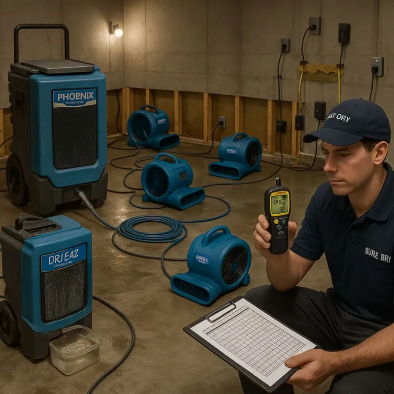 Structural Drying and Dehumidification process in Marion, MA